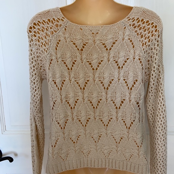 Ryu Open Weave Cropped Sweater Sz S - Picture 7 of 9